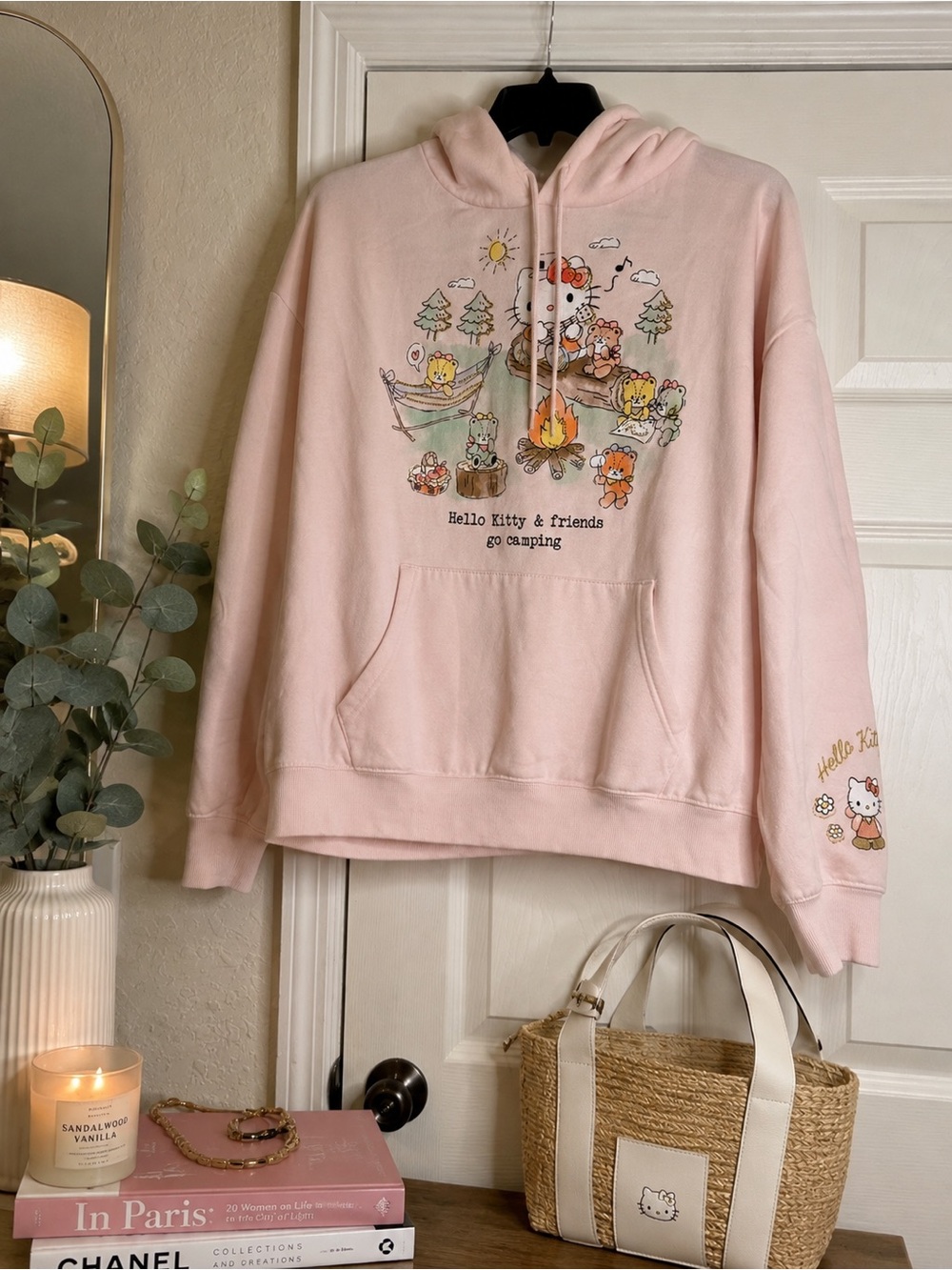 Hello Kitty Pink Camping Graphic Hoodie